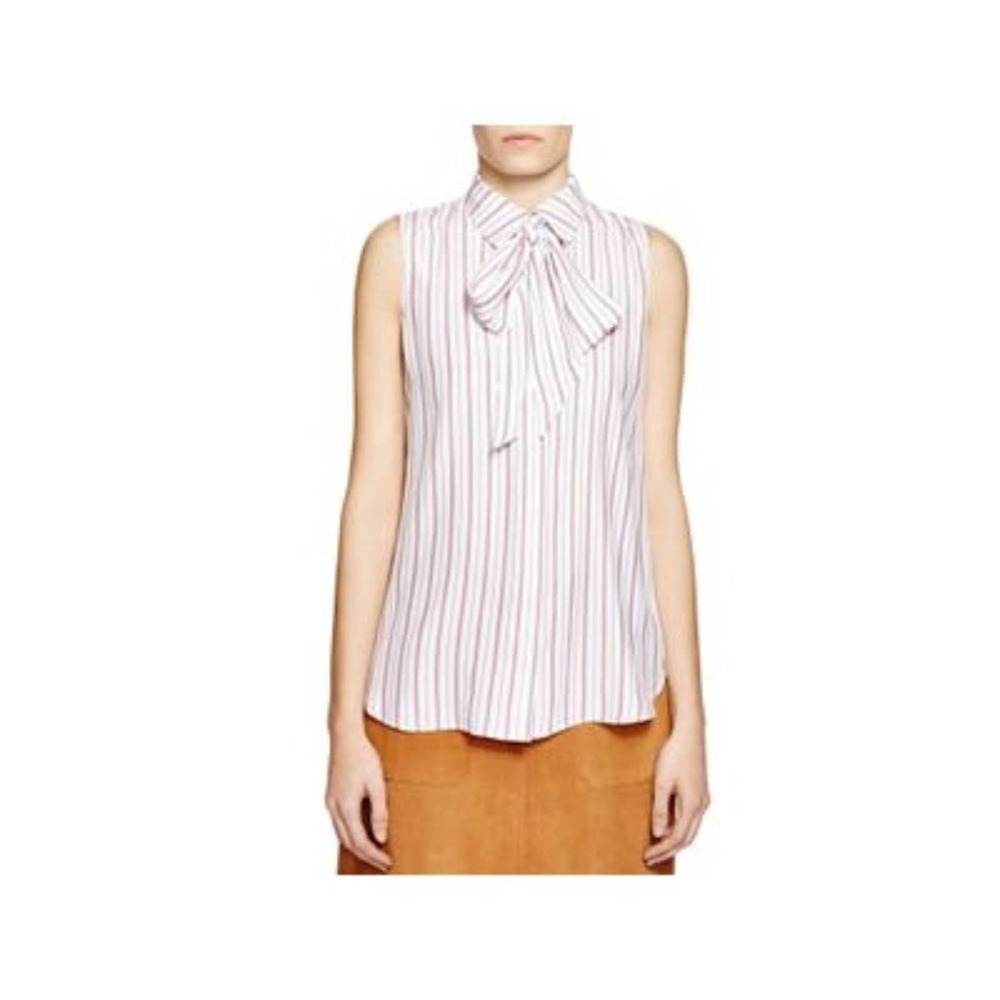 FRAME Women’s Le Scarf Silk Sleeveless Blouse L
